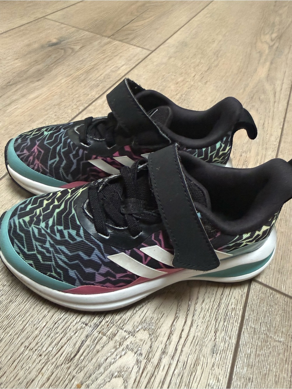 adidas Kids Black Multicolor Athletic Sneakers